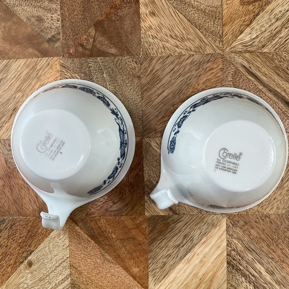 Vintage Corelle by Corning Blue Tea Cups, Set of 2 - Picture 6 of 10